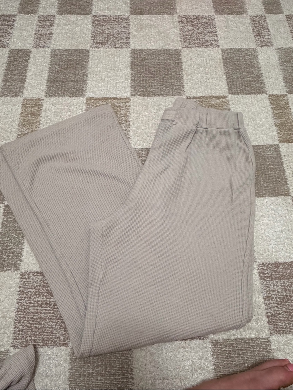 Comfrt Taupe Waffle Knit Pants